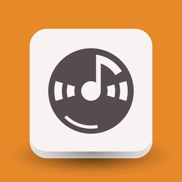 Pictografía de la nota musical en el icono del concepto de cd — Vector de stock