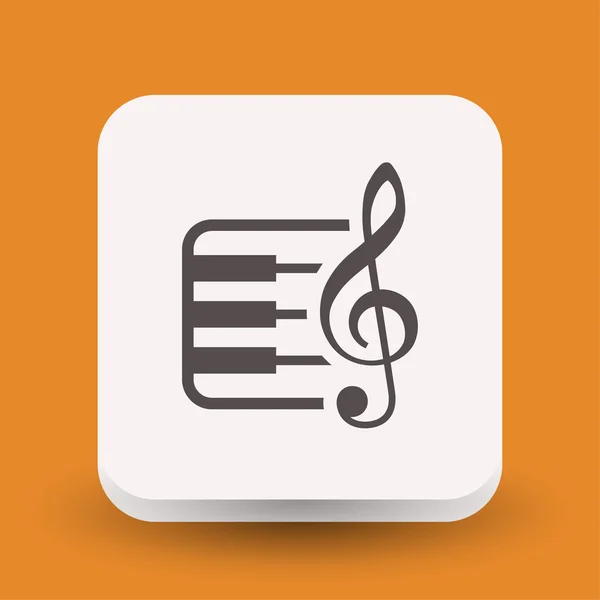 Pictograma da tecla de música e ícone do teclado — Vetor de Stock