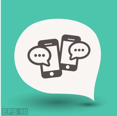 Ekibimizi mesaj veya smartphone kavramı simge sohbet