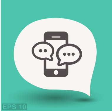 Ekibimizi mesaj veya smartphone kavramı simge sohbet