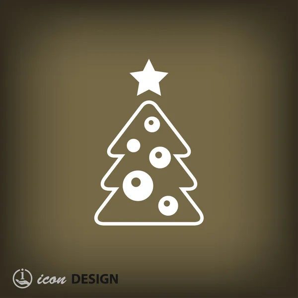 Pictografía del icono del concepto del árbol de navidad — Vector de stock