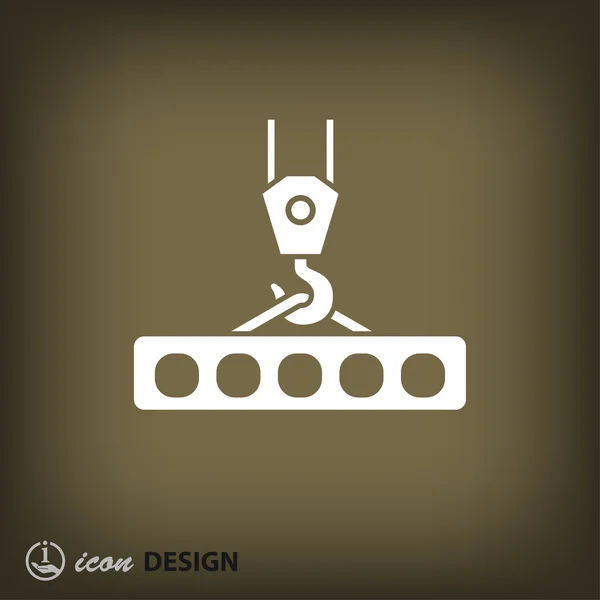 Pictograph of crane hook concept icon — Stock Vector