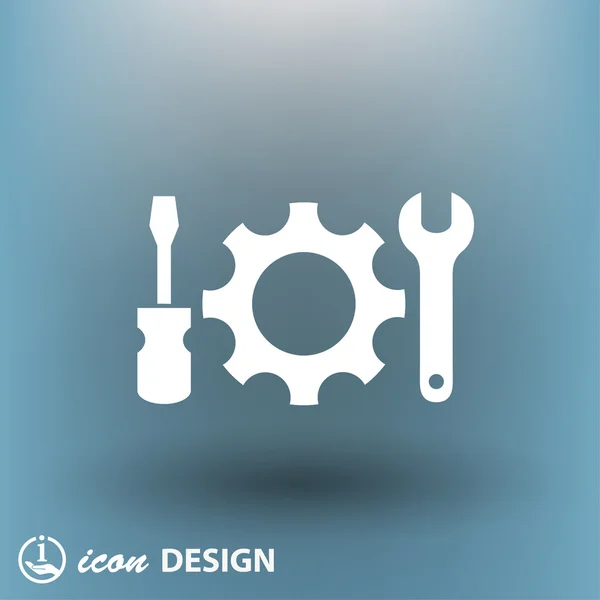 Pictografía del icono del concepto de engranaje — Vector de stock