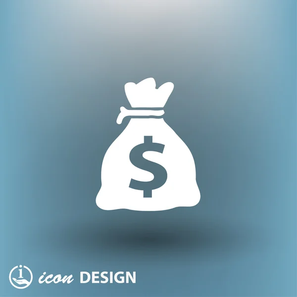 Pictografía del dinero en la mano icono concepto — Vector de stock