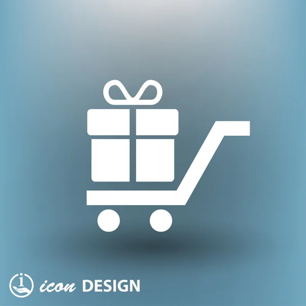 Pictogramme de l'icône concept cadeau — Image vectorielle