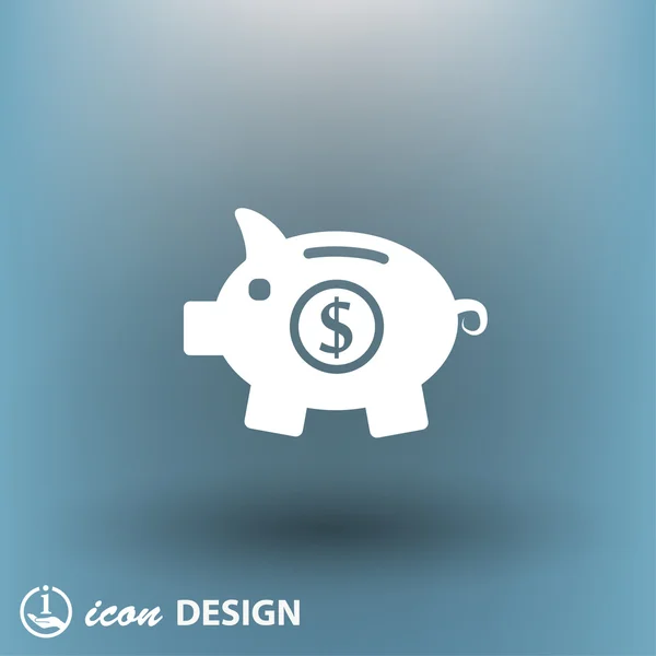 Pictografía del icono concpet caja de dinero — Vector de stock