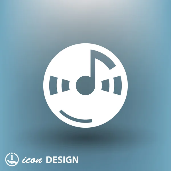 Ikona noty na ikonu cd koncept — Stockový vektor