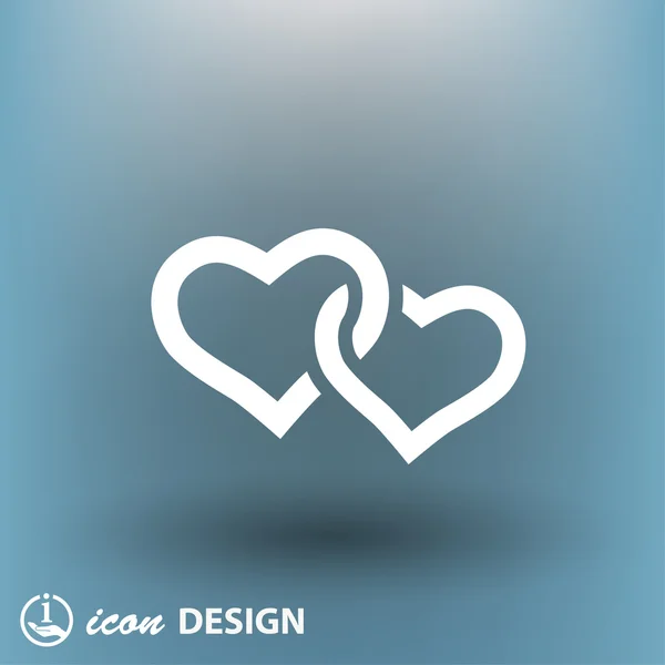 Pictografía de dos corazones icono concepto — Vector de stock