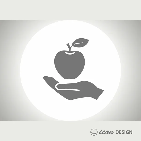 Пиктограф иконы концепции яблока — стоковый вектор