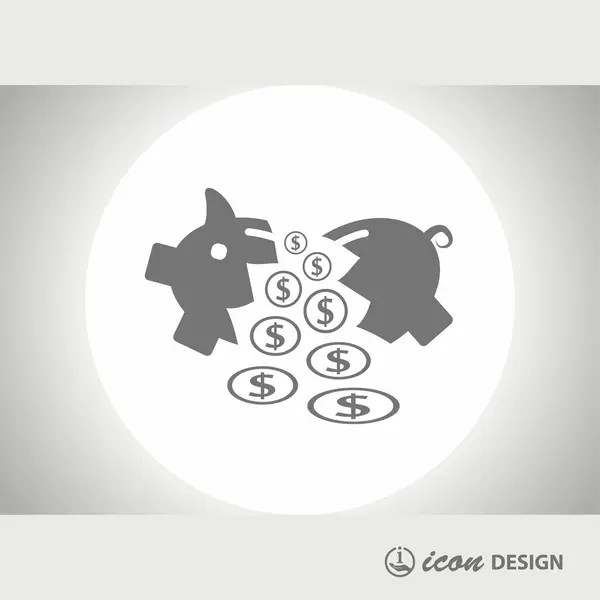 Pictografía del icono concpet caja de dinero — Vector de stock