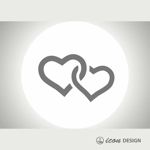 Piktograf af to hjerter koncept ikon – Stock-vektor