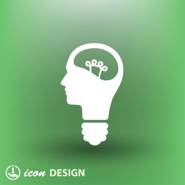 Ekibimizi ampul ve kafa kavramı simgesinin