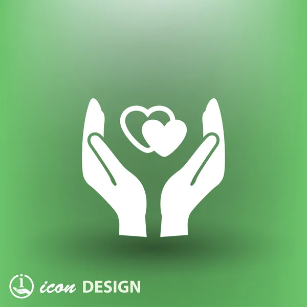 Ikona srdce v rukou koncept ikonu — Stockový vektor
