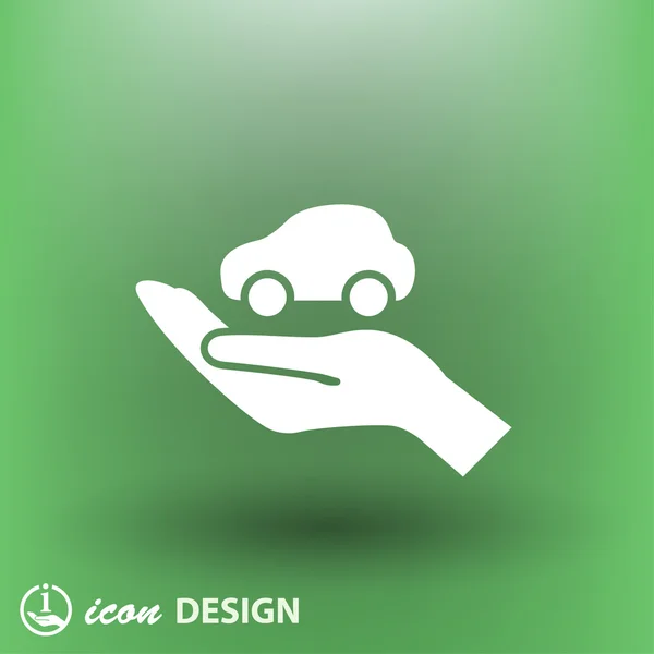 Ikona auto v rukou koncept ikonu — Stockový vektor