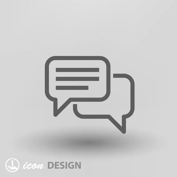 Pictogramme de message ou chat sur l'icône concept du smartphone — Image vectorielle