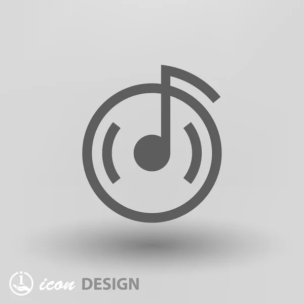 Znak Uwaga muzyki na cd ikona koncepcja — Wektor stockowy
