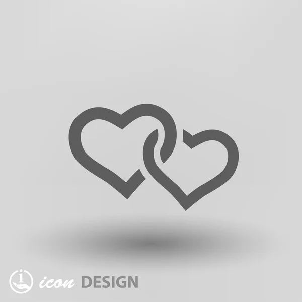 Pictografía de dos corazones icono concepto — Vector de stock