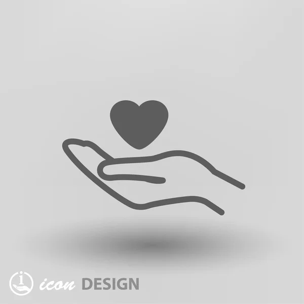 Pictograph van hart in concept handpictogram — Stockvector
