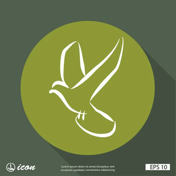 Pittografia dell'icona del concetto di uccello — Vettoriale Stock