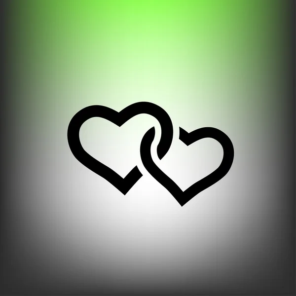 Ikona ikony koncept dvě srdce — Stockový vektor