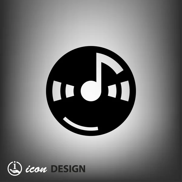 Pictograph of music note on cd concept icon — Stock Vector