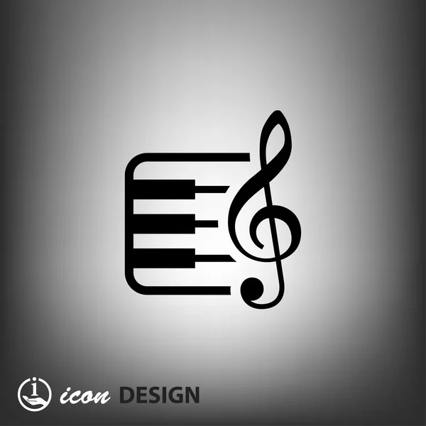 Pictograph of music key and keyboard icon — Stock Vector