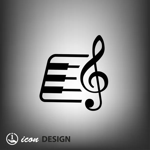 Pictograph av musik nyckel och tangentbord ikon — Stock vektor