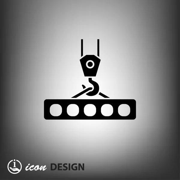 Pictograph of crane hook concept icon — Stock Vector