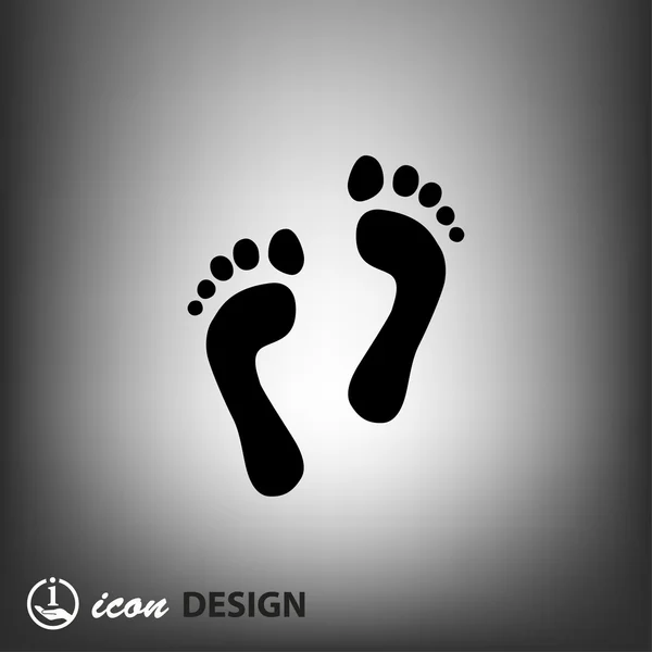Pictogramme de l'icône du concept d'empreintes — Image vectorielle