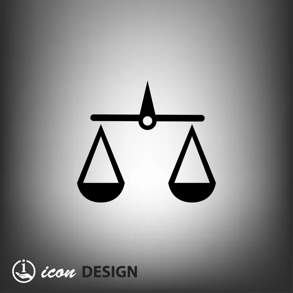 Pictogramme des échelles de justice icône conceptuelle — Image vectorielle