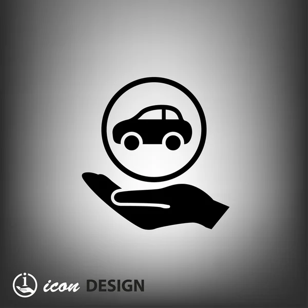 Pictograph of car in hand — Stock Vector