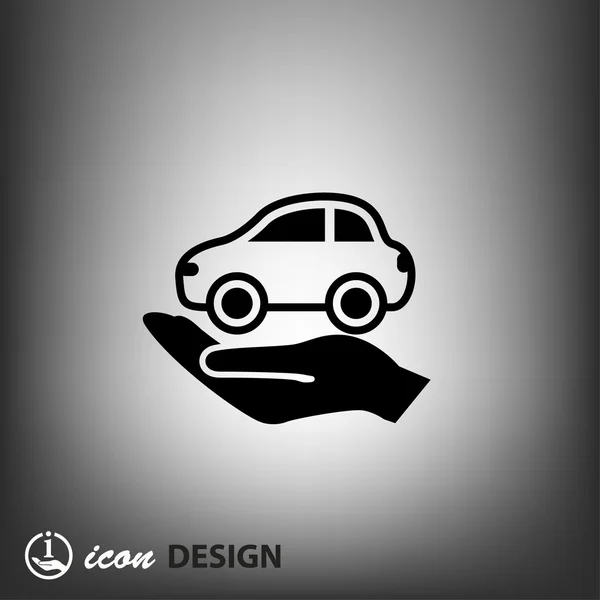 Pictograph of car in hand — Stock Vector
