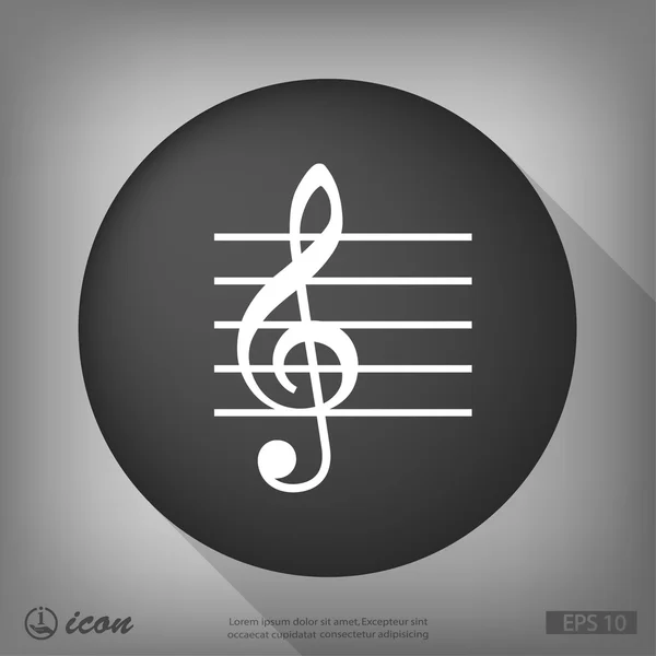 Abstraktní ikona hudební klíče — Stockový vektor
