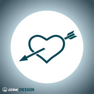 kalp ok ile soyut resim