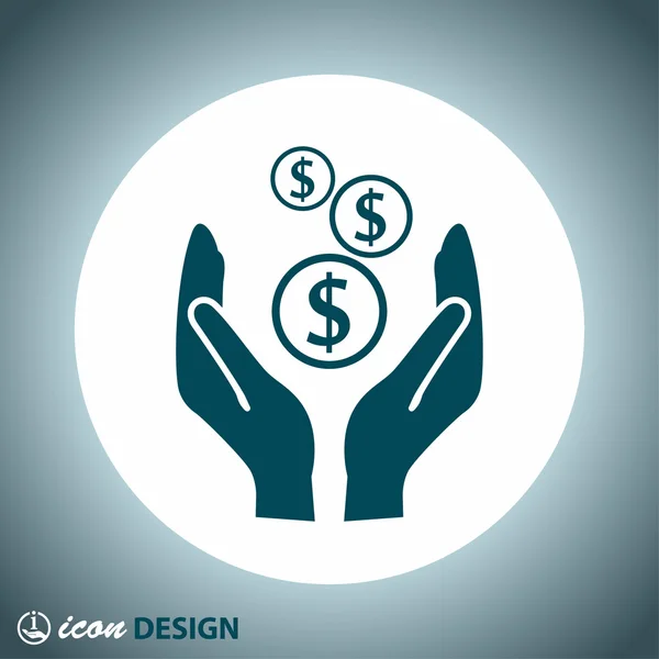 Abstract pictograph of money in hand — Stock Vector