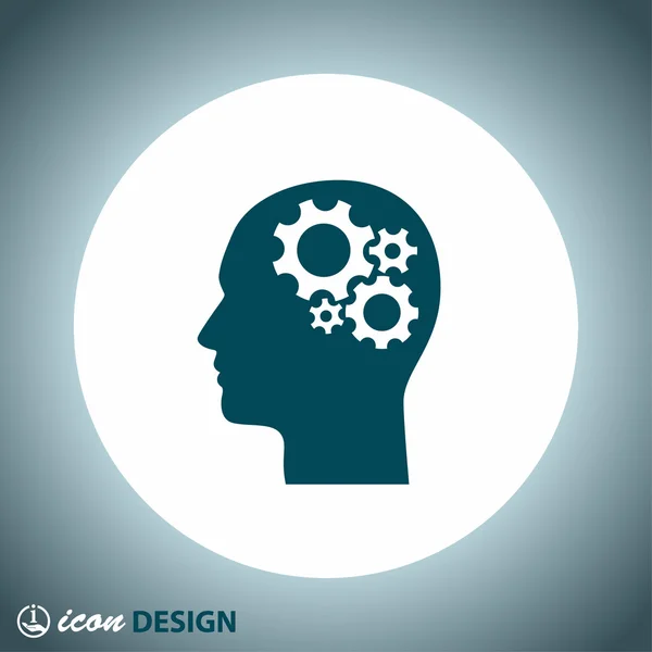 Resumo pictograma de artes na cabeça —  Vetores de Stock