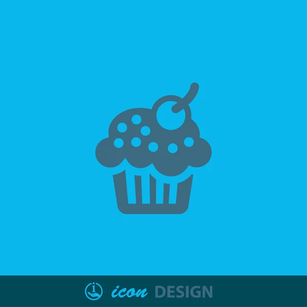 Pictograph van cake met kersen — Stockvector