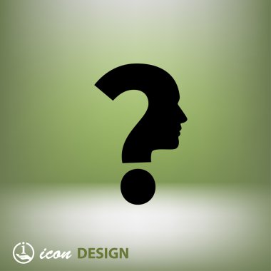 Soru işareti ve adam ikon resim