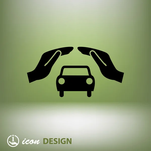 Εικονόγραμμα του αυτοκινήτου στα χέρια — Διανυσματικό Αρχείο