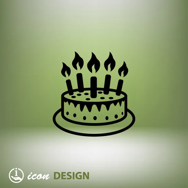 Pictograph van cake met kaarsen — Stockvector