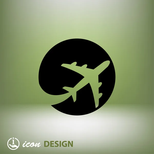Abstracte pictograph van vliegtuig — Stockvector