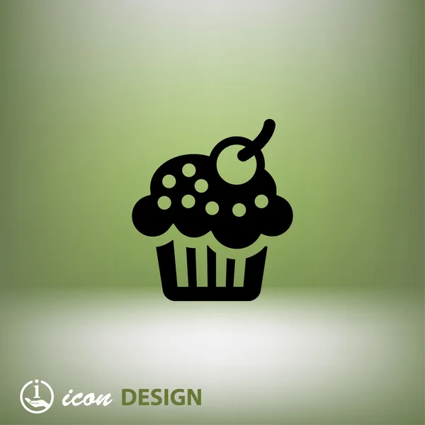 Pictogramme de gâteau à la cerise — Image vectorielle