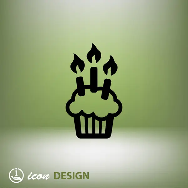 Pittogramma di torta con candele — Vettoriale Stock