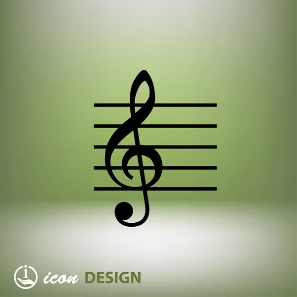 Pictografía del icono del concepto clave de la música — Vector de stock