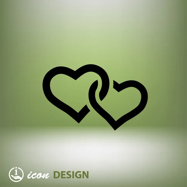 Pictografía de dos corazones icono concepto — Vector de stock