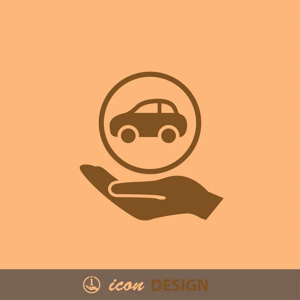 Pictografía del coche en mano — Vector de stock