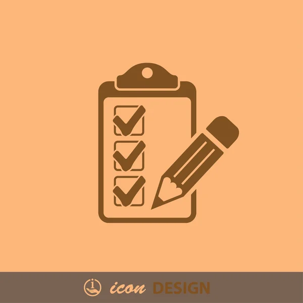 Pictograph of checklist concept icon — Stock Vector
