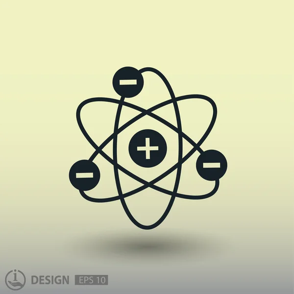 Piktogram, ikona koncepcja atomu — Wektor stockowy