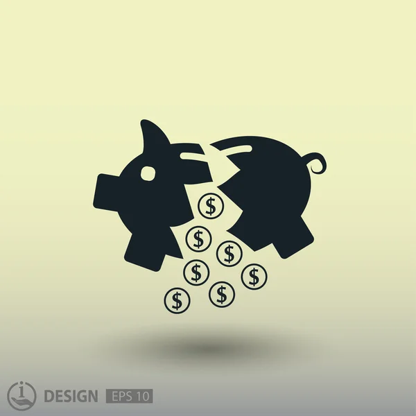 Abstract pictograph of moneybox — Stock Vector