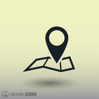 harita simgesi üzerinde toplu iğne